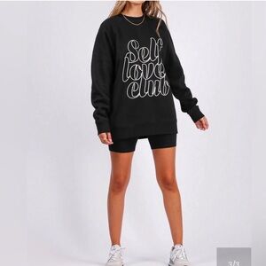 L/XL Brunette the Label Self Love Crewneck